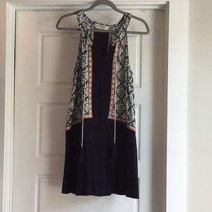 Medium navy/orange tassel dress